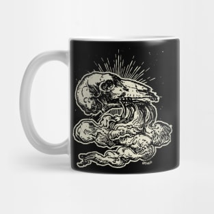 Medieval Heroicall French Emblem of a Dog Skull with Smoke Mug